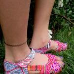 Colorful Espadrille In Hmong Embroidery With Batik..