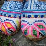 Hmong Embroidered & Batik Womens Blue..