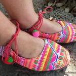 Bright Colorful Ballet Style Flats Shoes In Hmong..