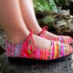 Bright Colorful Ballet Style Flats Shoes In Hmong..