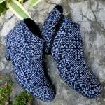 Vegan Ankle Boot In Hmong Indigo Blue Batik