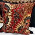 Balinese Batik Pillow / Cushion Cover Exotic Birds..