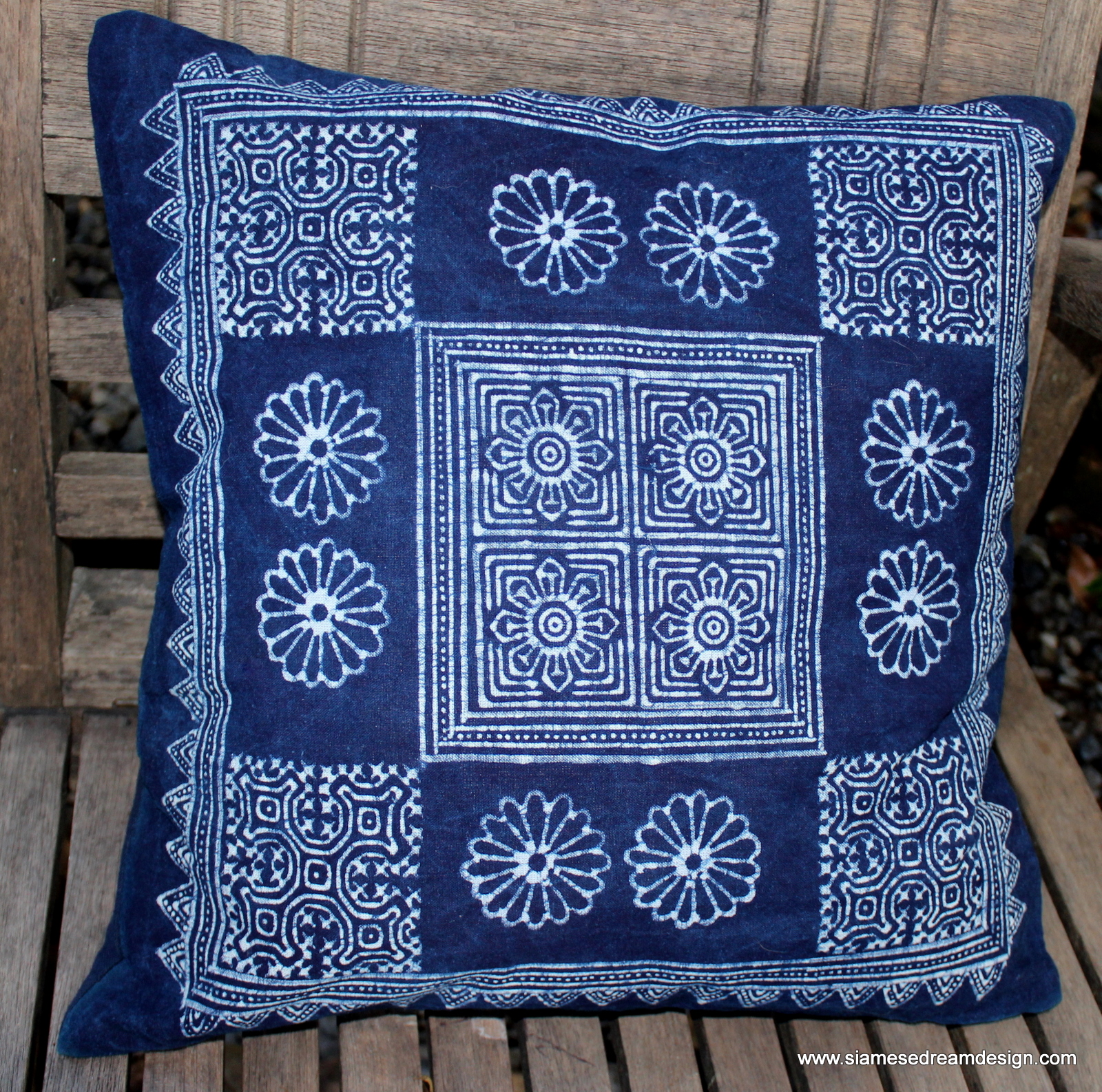 Hmong Pillow Cushion Cover In Natural Indigo Batik 3 Styles on Luulla