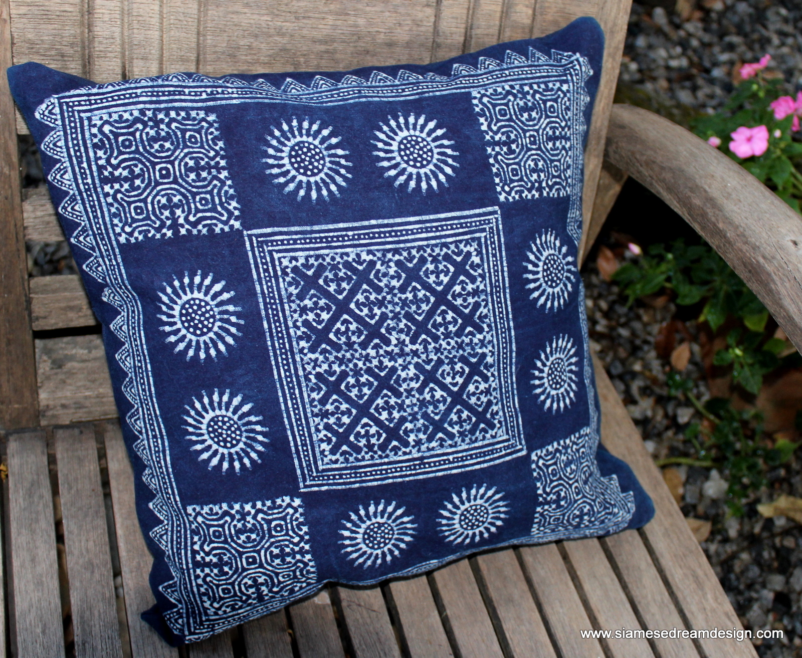 Hmong Pillow Cushion Cover In Natural Indigo Batik 3 Styles on Luulla